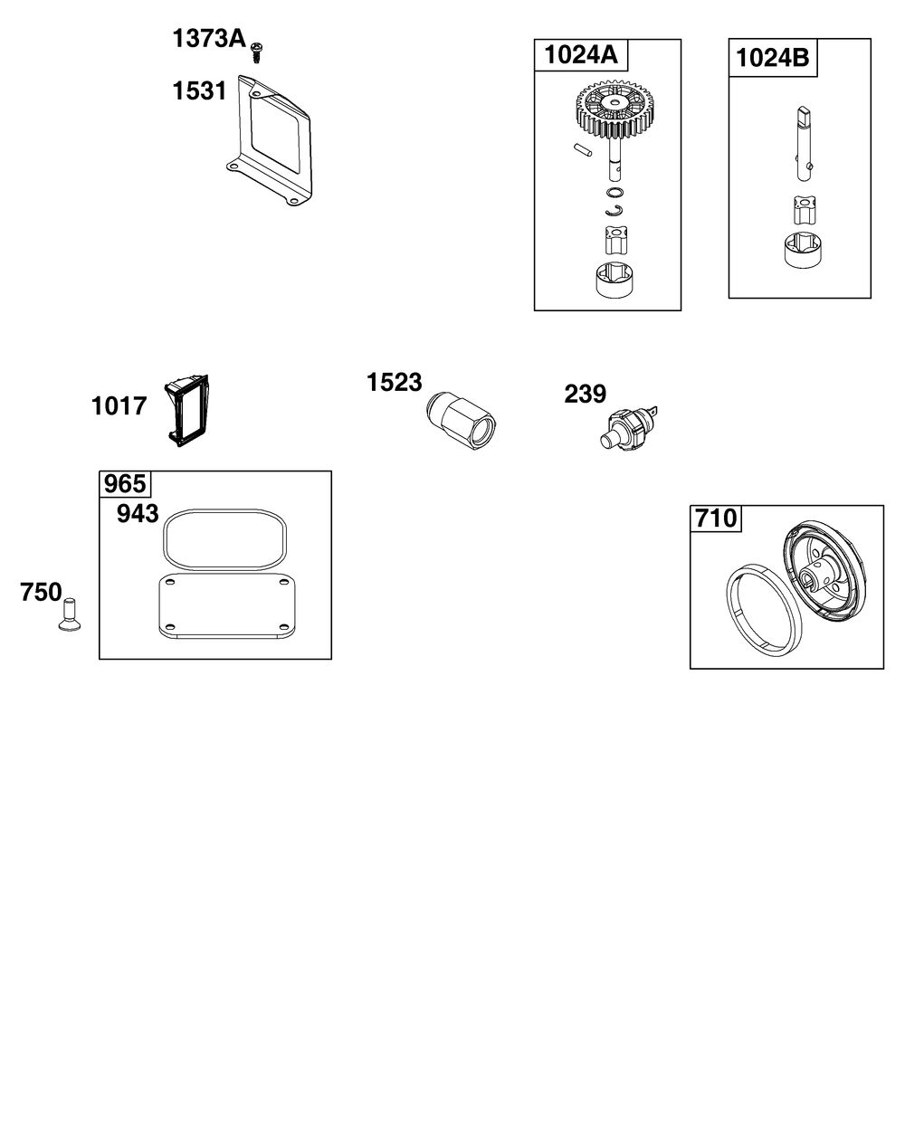 Lubrication Group Diagram and Parts List for 61E877-0112-J1 400000 - 699999 Briggs and Stratton Engine